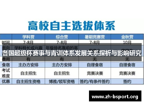 各国超级杯赛事与青训体系发展关系探析与影响研究